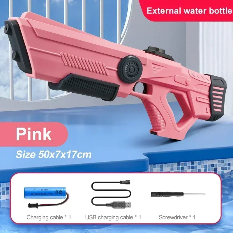 Electric Automatic Water Storage Gun Toys Portable Children Summer Beach Outdoor Fight Fantasy Spray Gun Toys Boy Kid Adult Game