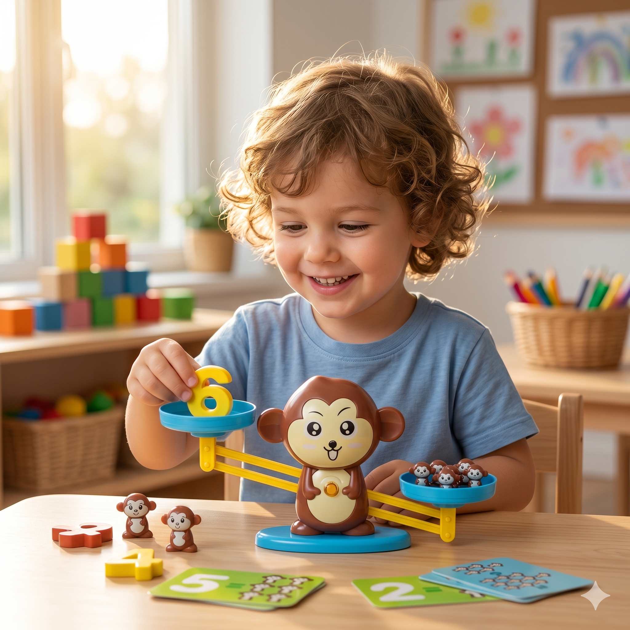 Educational Counting & Learning Toy for Kids - Monkey Balance Math Game