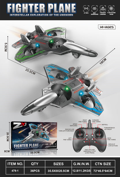 Cross-border new product remote control fighter four-channel suspension drone tumbling stunt toy foam drone
