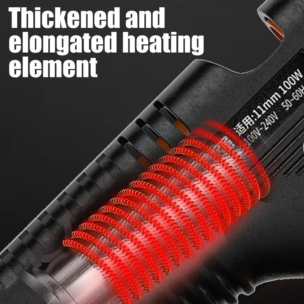 150W Industrial Electrothermal Hot Melt Glue Gun - 11mm Glue Sticks Compatible Thermo Temperature DIY Electric Repair Tool