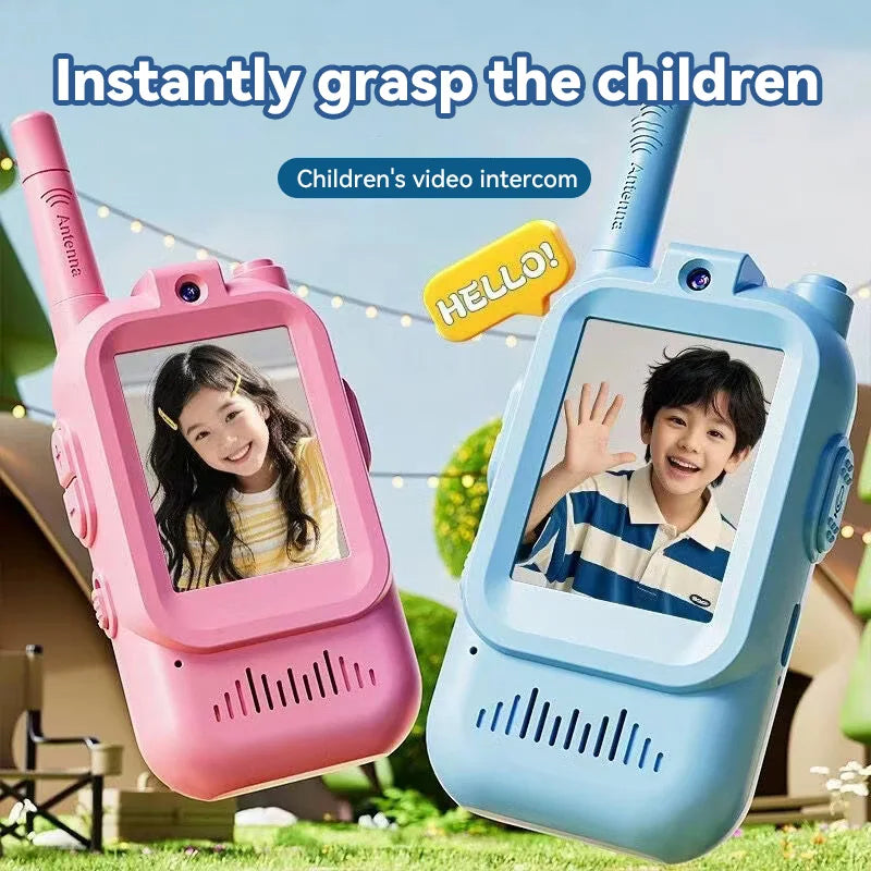 Kids Video Walkie Talkie Toys  With HD Camera And 2 Inch Screen Wireless Intercom Toy For Camping Travel Birthday Gifts Outdoor