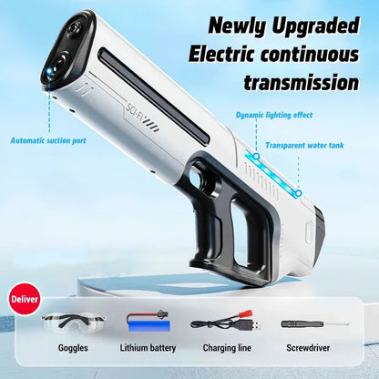 Electric Automatic Water Storage Gun Toys Portable Children Summer Beach Outdoor Fight Fantasy Spray Gun Toys Boy Kid Adult Game