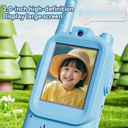 Kids Video Walkie Talkie Toys  With HD Camera And 2 Inch Screen Wireless Intercom Toy For Camping Travel Birthday Gifts Outdoor