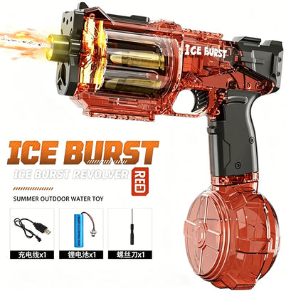 Simulated Firing and Recoil Electric Water Gun Toys Children Automatic Sensor Lights Water Pistol Summer Outdoor Beach Kids Toy