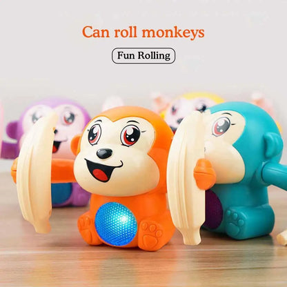 Baby toy electric rolling monkey light music puzzle sound prompt monkey children's toy gift preschool education toy