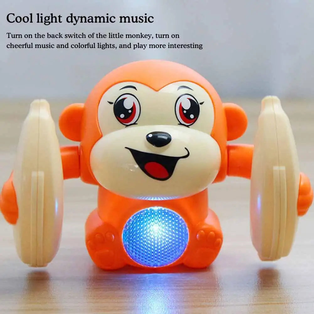 Baby toy electric rolling monkey light music puzzle sound prompt monkey children's toy gift preschool education toy