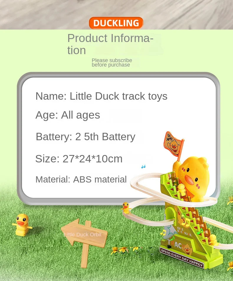 Stair Climbing Ducks Flashing Lights and Music Duck Roller Coaster Toy Interactive Escalator Toy Parent Child Interactive Toys