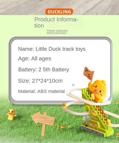 Stair Climbing Ducks Flashing Lights and Music Duck Roller Coaster Toy Interactive Escalator Toy Parent Child Interactive Toys
