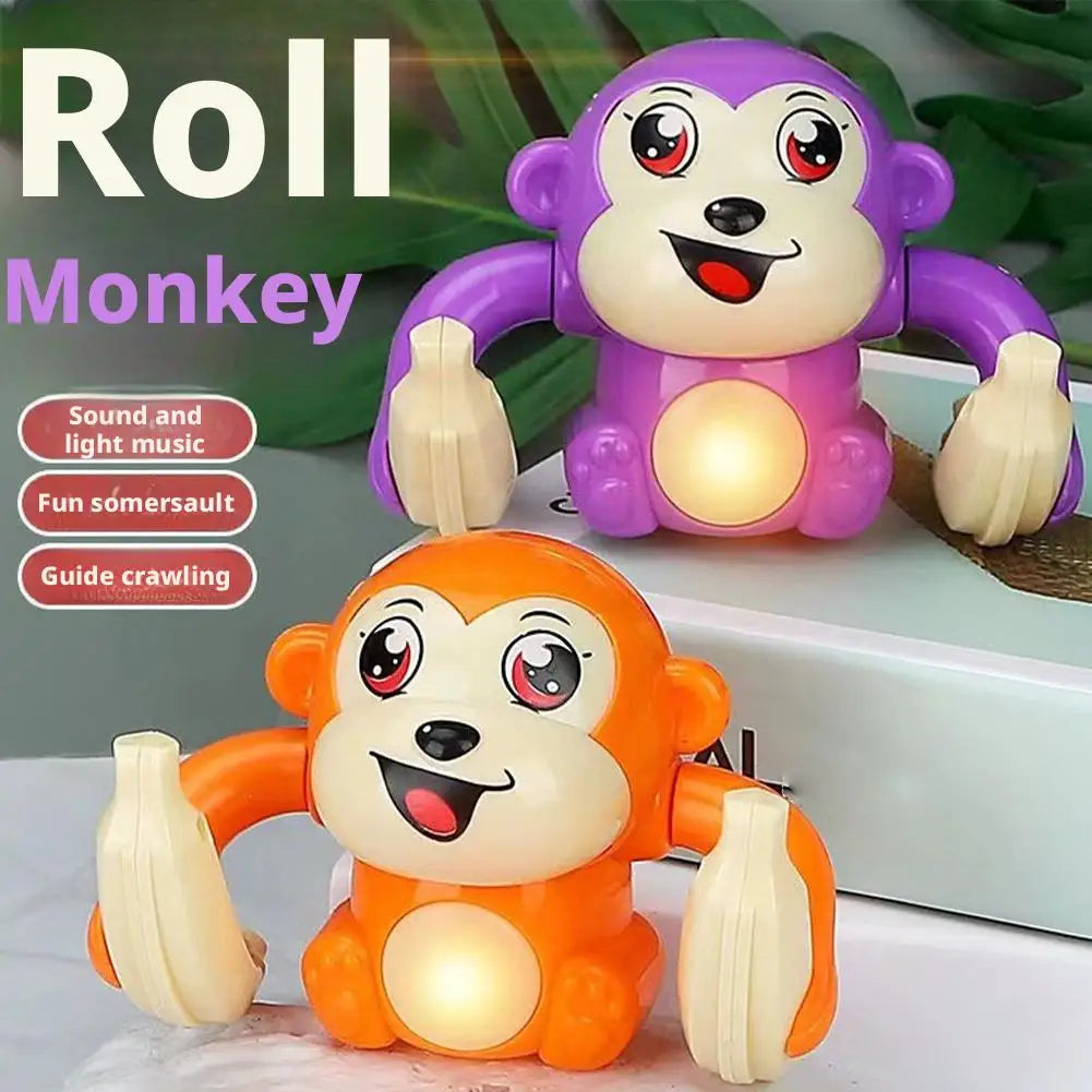 Baby toy electric rolling monkey light music puzzle sound prompt monkey children's toy gift preschool education toy