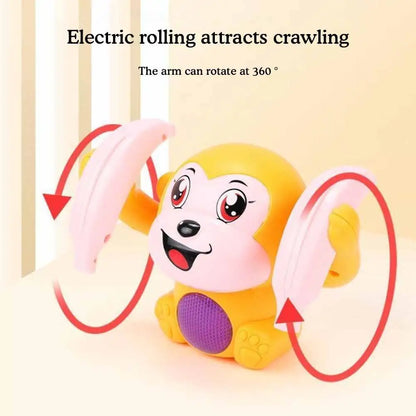 Baby toy electric rolling monkey light music puzzle sound prompt monkey children's toy gift preschool education toy